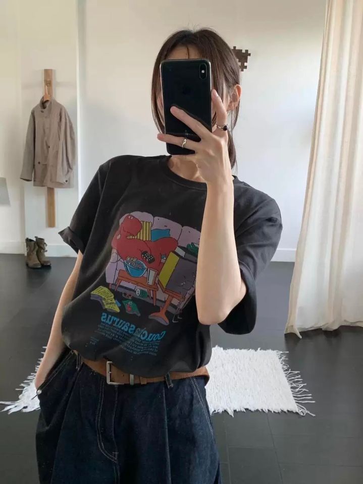 STAY HERE韓國直郵實拍女士新款職業推薦休閑時尚人氣T恤STAY HERET恤