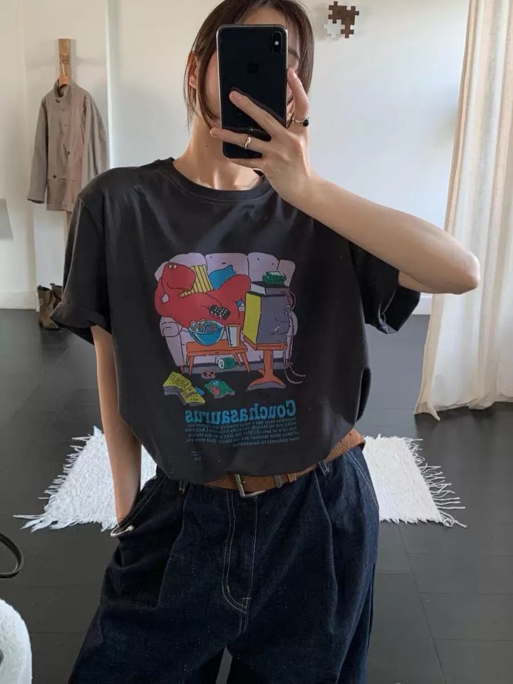 STAY HERE韓國直郵實拍女士新款職業推薦休閑時尚人氣T恤STAY HERET恤圖色2