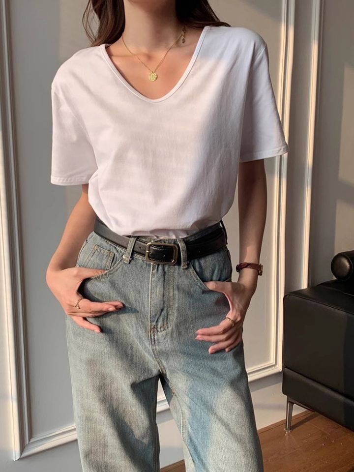 STAY HERE韓國直郵實拍女士新品熱賣休閑人氣26春夏T恤U領STAY HERET恤