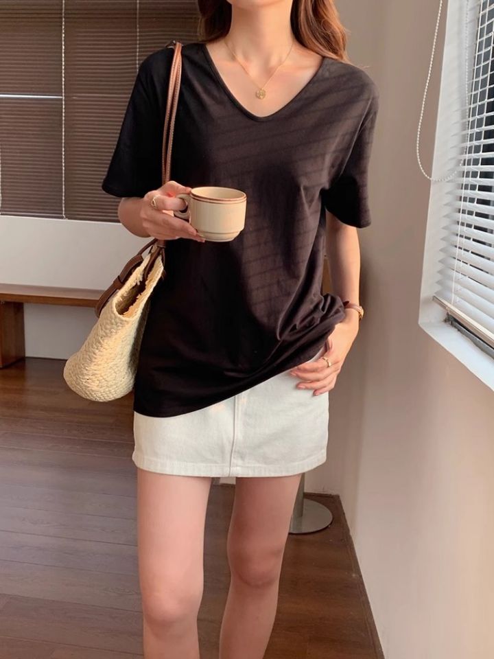 STAY HERE韓國直郵實拍女士新品熱賣休閑人氣26春夏T恤U領STAY HERET恤