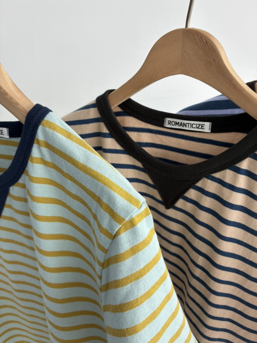 ROMANTICIZE韓國代購女裝新品人氣熱賣休閑26春夏T恤條紋ROMANTICIZET恤