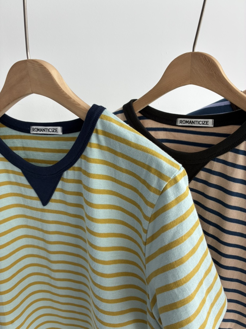 ROMANTICIZE韓國代購女裝新品人氣熱賣休閑26春夏T恤條紋ROMANTICIZET恤