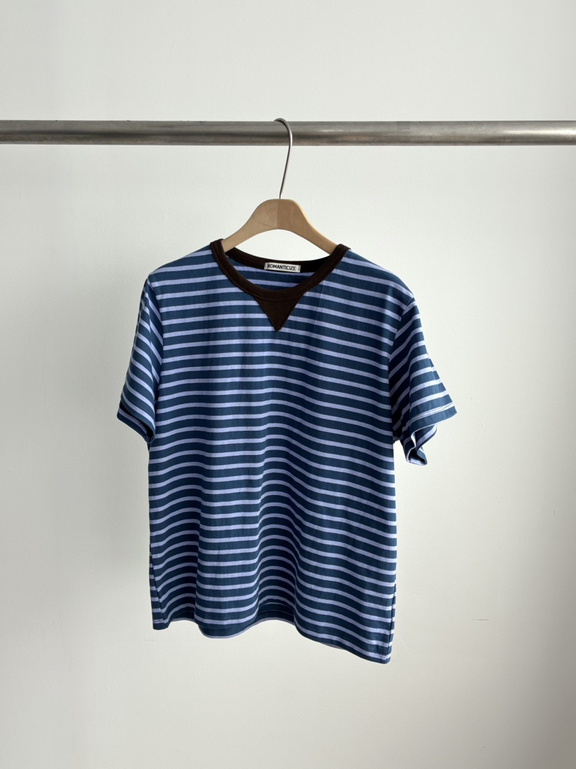 ROMANTICIZE韓國代購女裝新品人氣熱賣休閑26春夏T恤條紋ROMANTICIZET恤圖色3