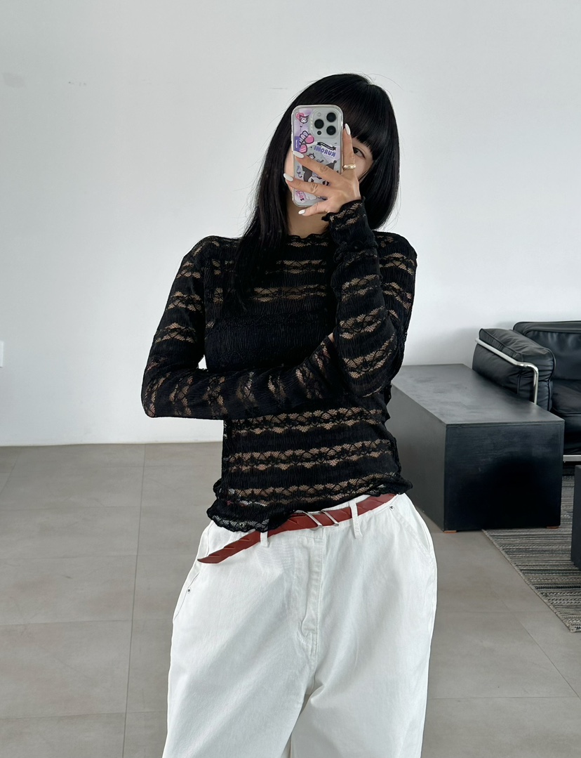 BYRING韓國東大門代購女裝新品時尚職業26春夏襯衫蕾絲衫BYRING襯衫/蕾絲衫