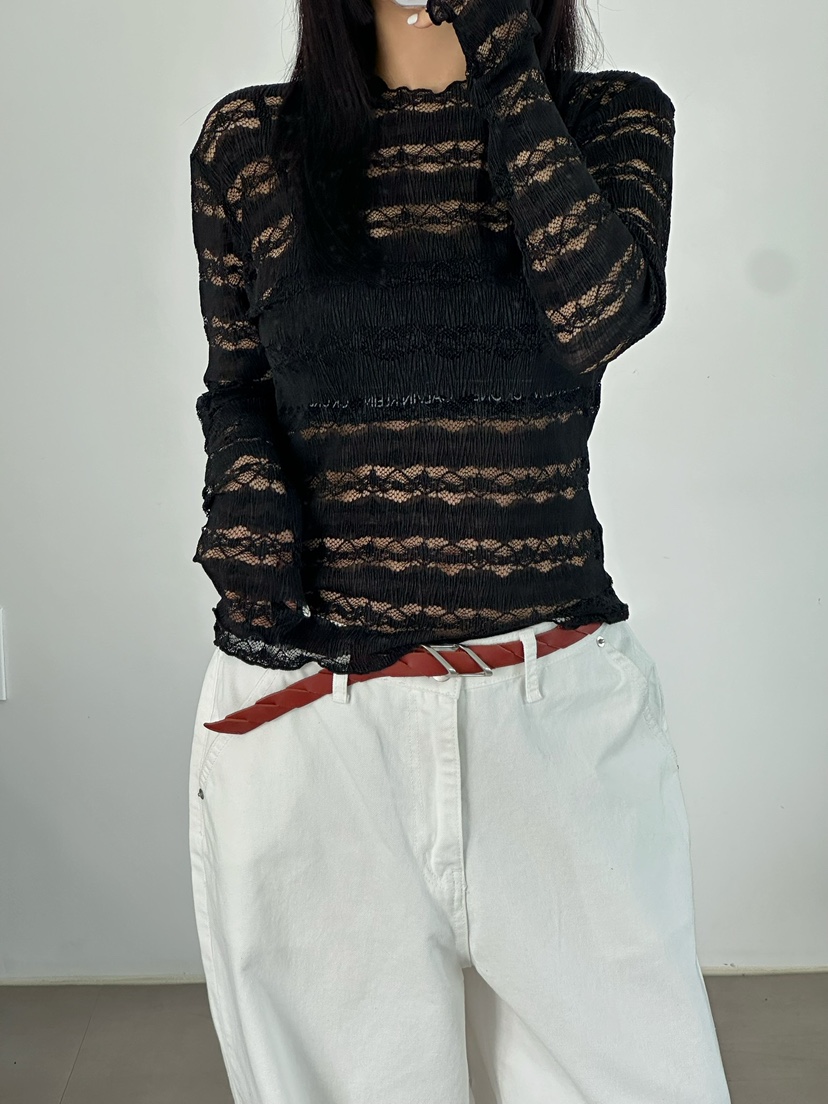 BYRING韓國東大門代購女裝新品時尚職業26春夏襯衫蕾絲衫BYRING襯衫/蕾絲衫