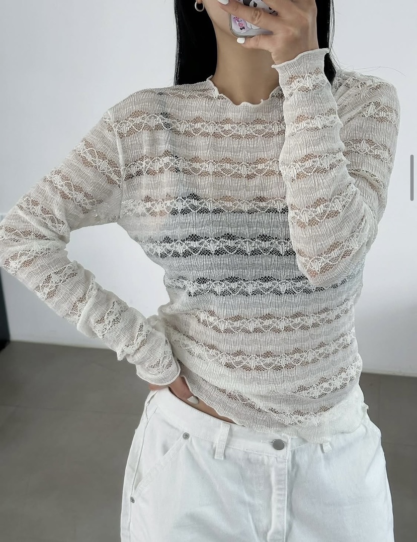 BYRING韓國東大門代購女裝新品時尚職業26春夏襯衫蕾絲衫BYRING襯衫/蕾絲衫圖色2