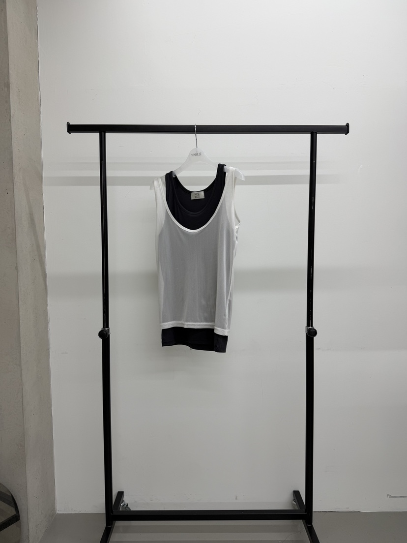 MINIMUZE韓國東大門代購女裝新款26春夏時尚吊帶背心假兩件MINIMUZE吊帶/背心圖色1