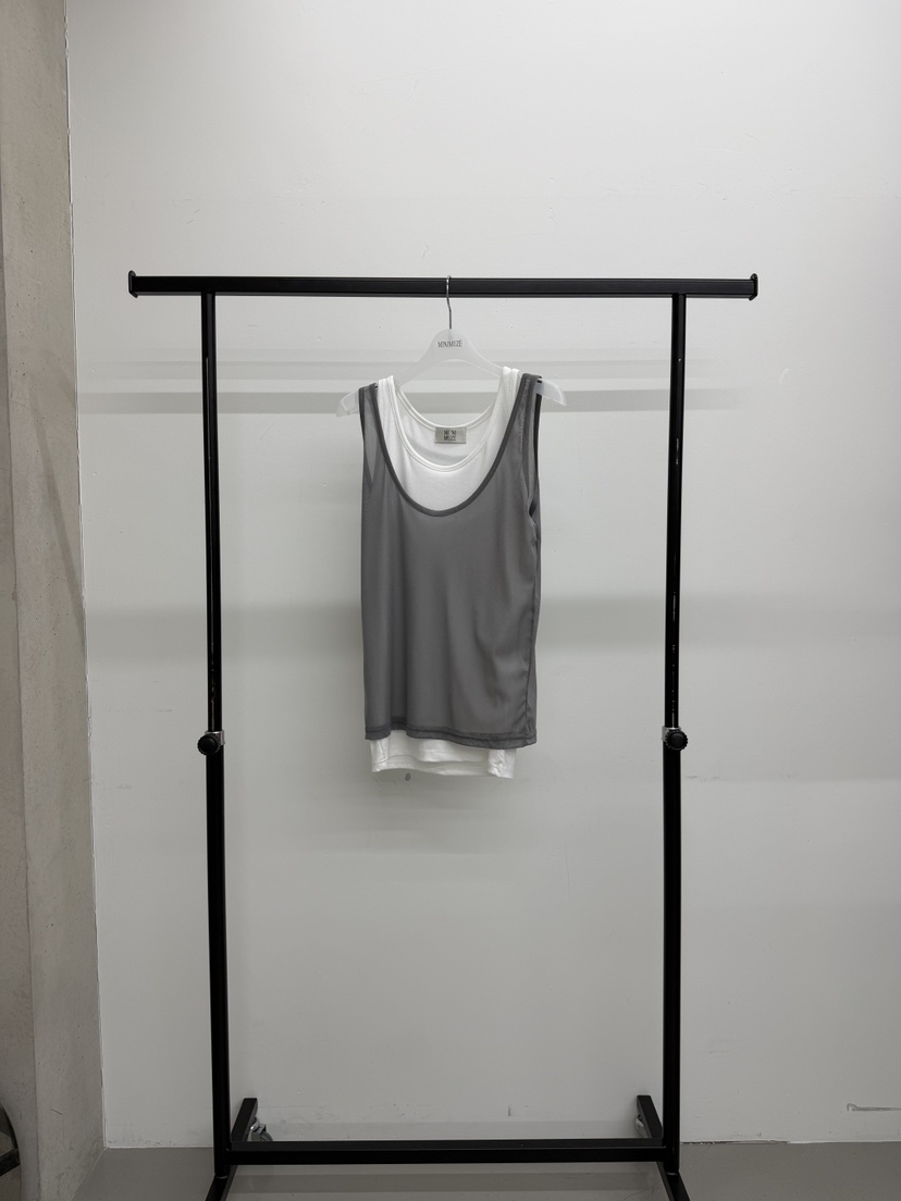 MINIMUZE韓國東大門代購女裝新款26春夏時尚吊帶背心假兩件MINIMUZE吊帶/背心圖色2