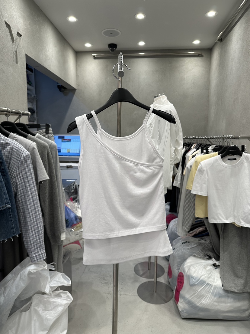 CELEBRITY-A韓國東大門直郵女士新品26春夏吊帶背心假兩件雙層CELEBRITY-A吊帶/背心