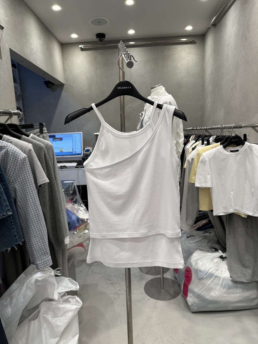 CELEBRITY-A韓國東大門直郵女士新品26春夏吊帶背心假兩件雙層CELEBRITY-A吊帶/背心圖色1