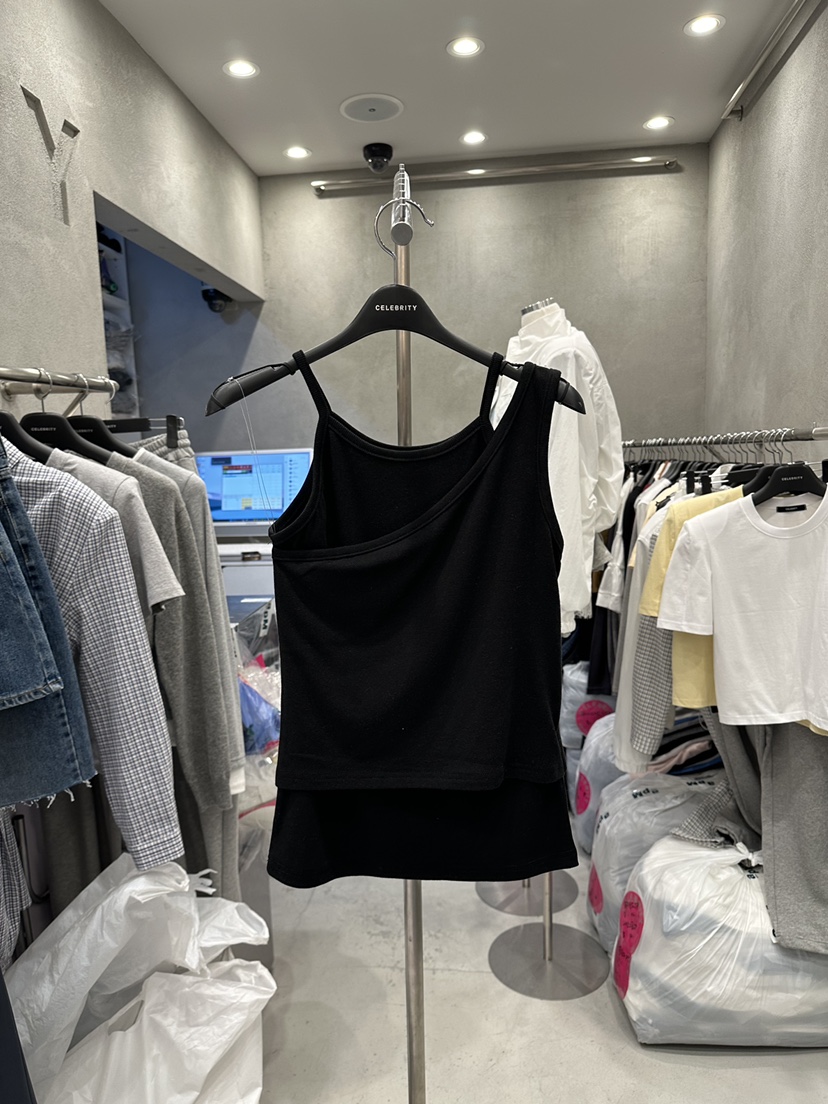 CELEBRITY-A韓國東大門直郵女士新品26春夏吊帶背心假兩件雙層CELEBRITY-A吊帶/背心圖色4