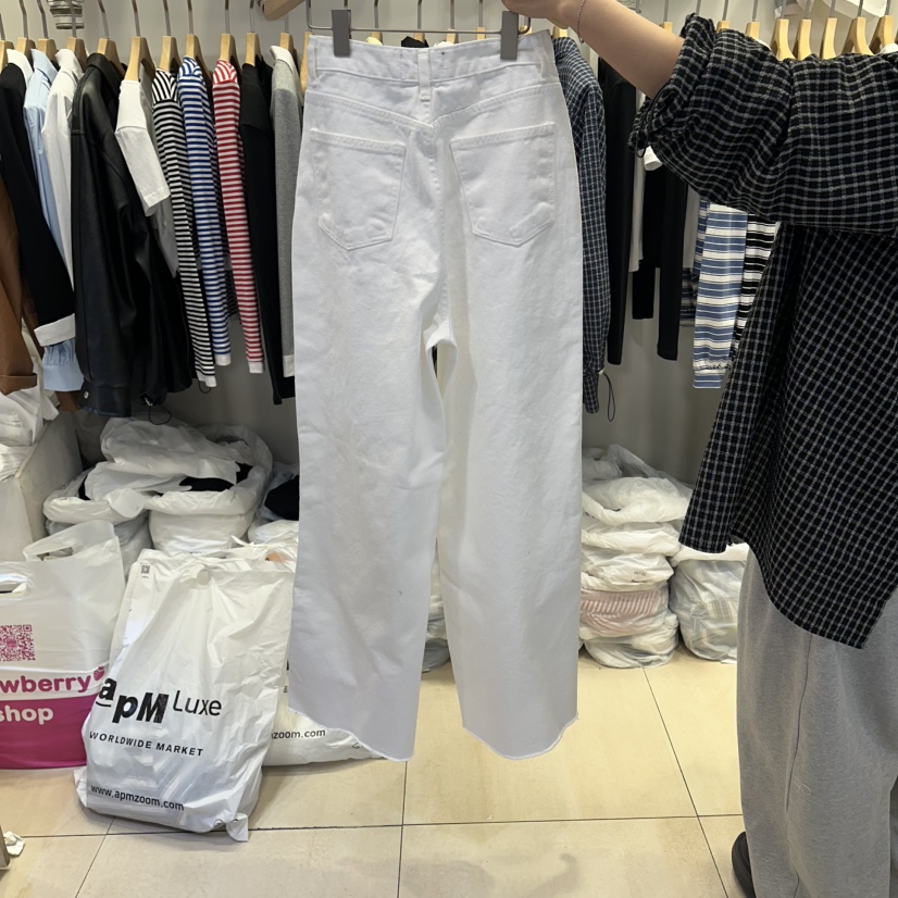 Q C韓國代購女士新品時尚人氣職業26春夏休閑牛仔褲口袋Republlc of qc牛仔褲