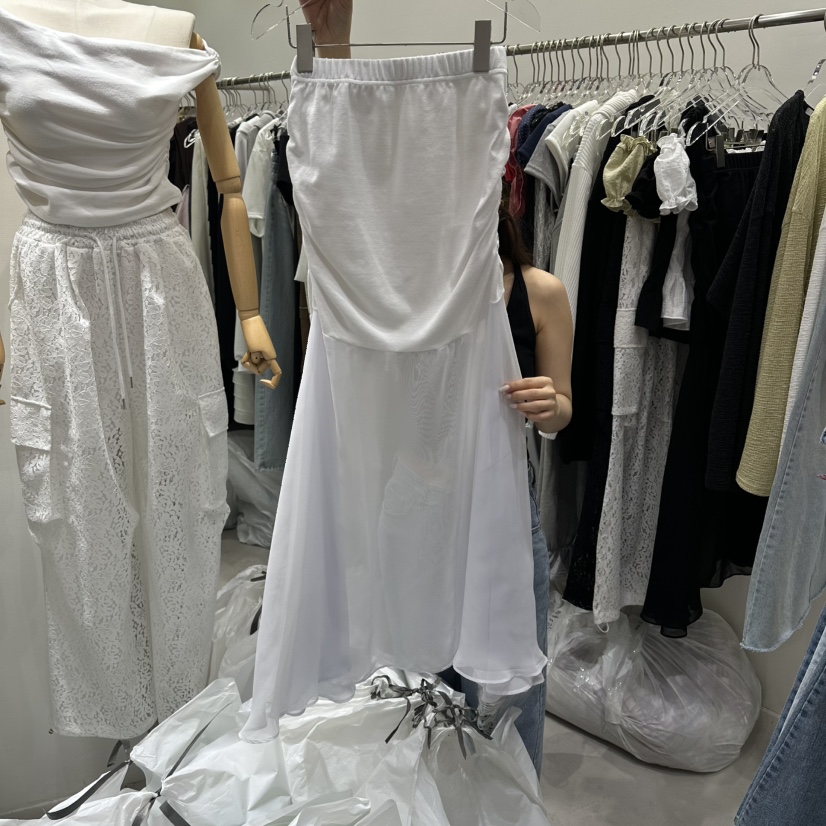 BAIE.38韓國直郵女士新款職業推薦26春夏人氣長裙雪紡褶皺BAIE.38長裙