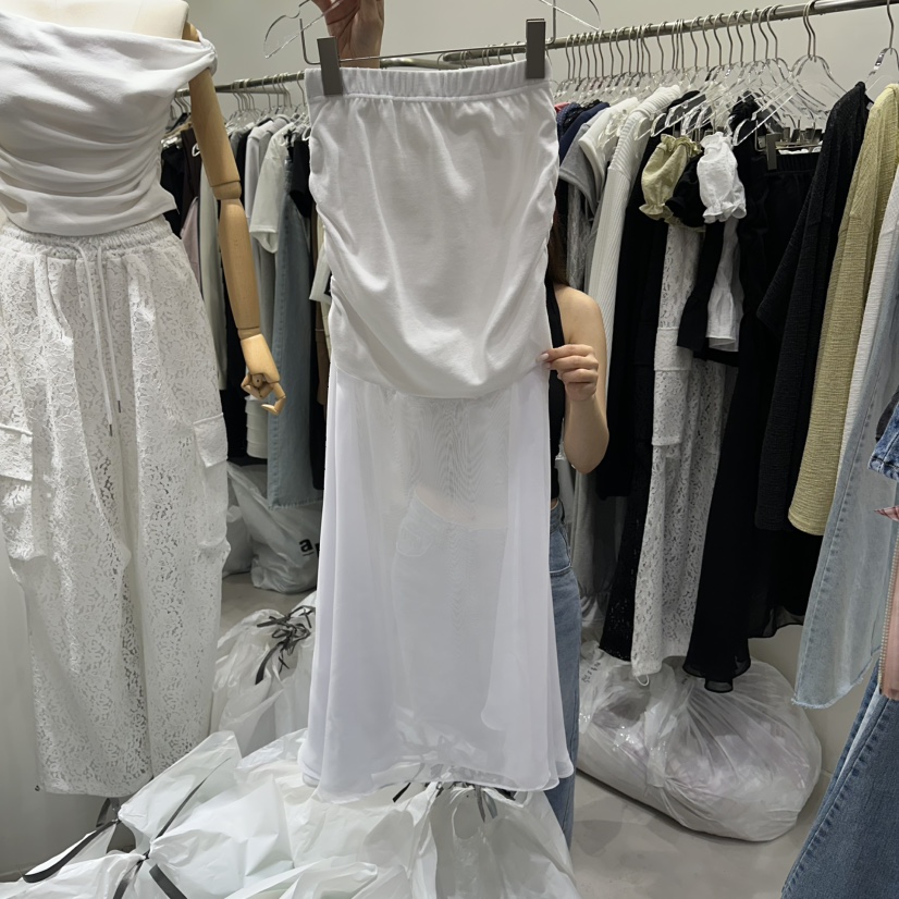 BAIE.38韓國直郵女士新款職業推薦26春夏人氣長裙雪紡褶皺BAIE.38長裙圖色1