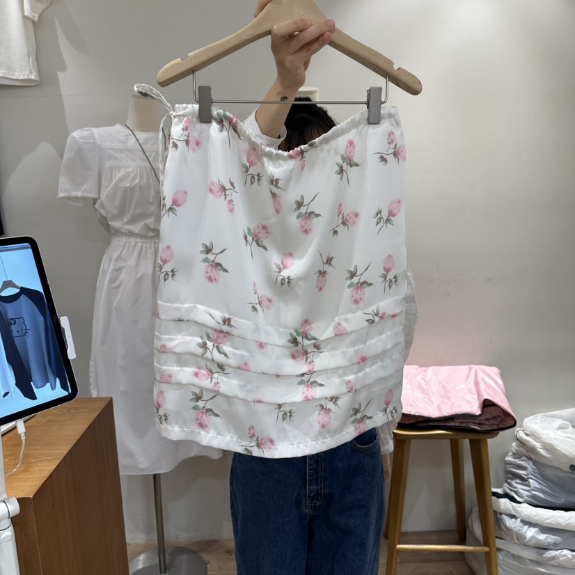 ASSEMBLY韓國直郵實拍女士新品職業半身裙中短裙花朵緞面ASSEMBLY半身裙/中短裙