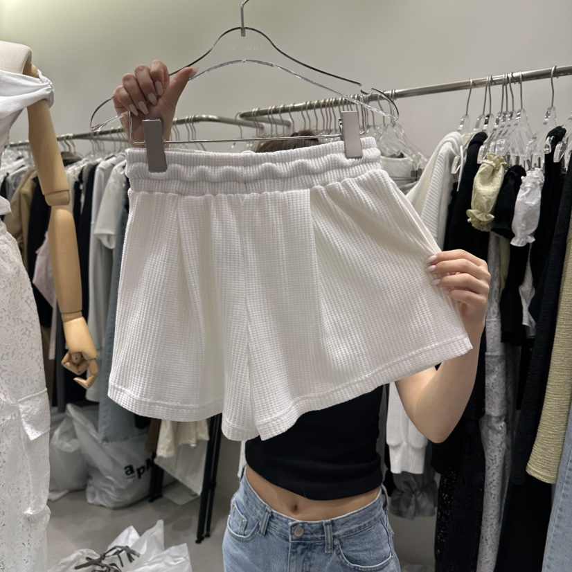 BAIE.38韓國直郵女士新品26春夏熱賣時尚休閑短褲華夫格BAIE.38短褲