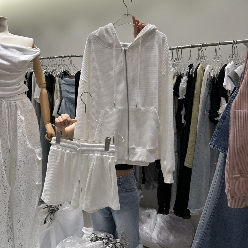 BAIE.38韓國直郵女士新品26春夏熱賣時尚休閑短褲華夫格BAIE.38短褲