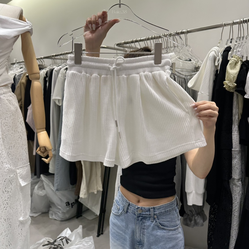 BAIE.38韓國直郵女士新品26春夏熱賣時尚休閑短褲華夫格BAIE.38短褲圖色2