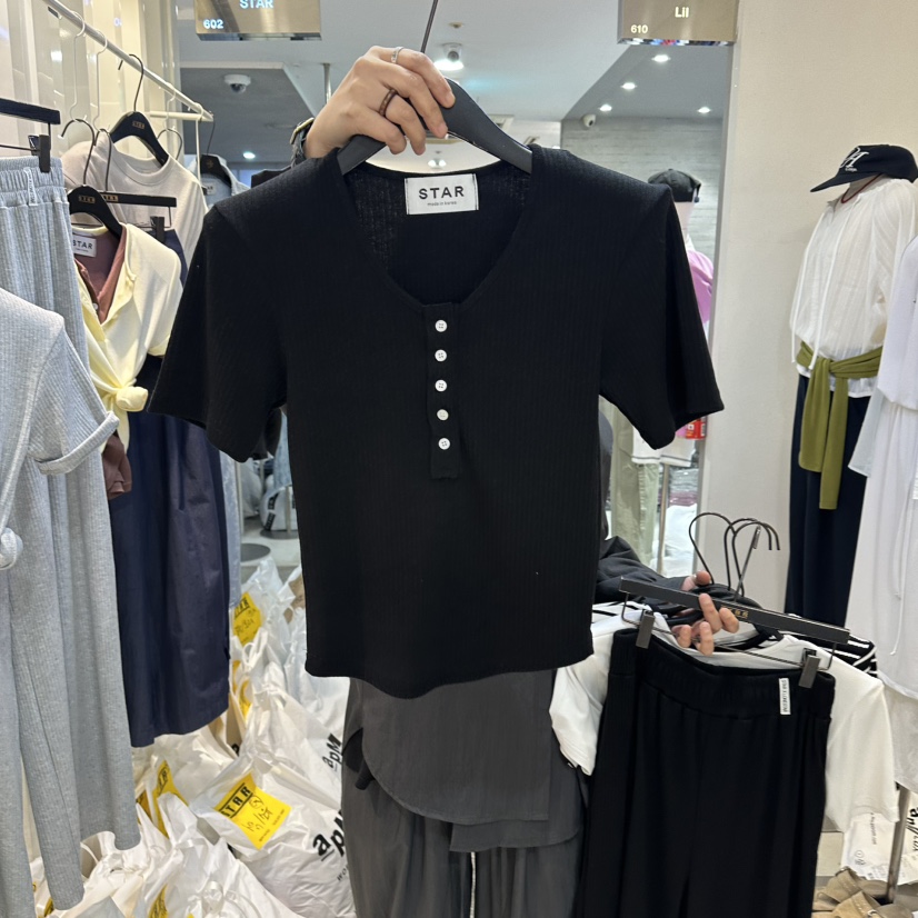 STAR-L韓國直郵女士新品人氣26春夏職業時尚休閑熱賣T恤STAR-LT恤圖色2
