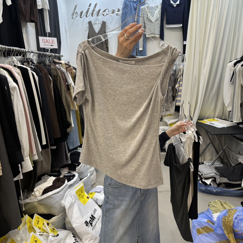 BILLION-L韓國東大門直郵女裝新款時尚休閑人氣熱賣職業T恤BILLION-LT恤圖色4