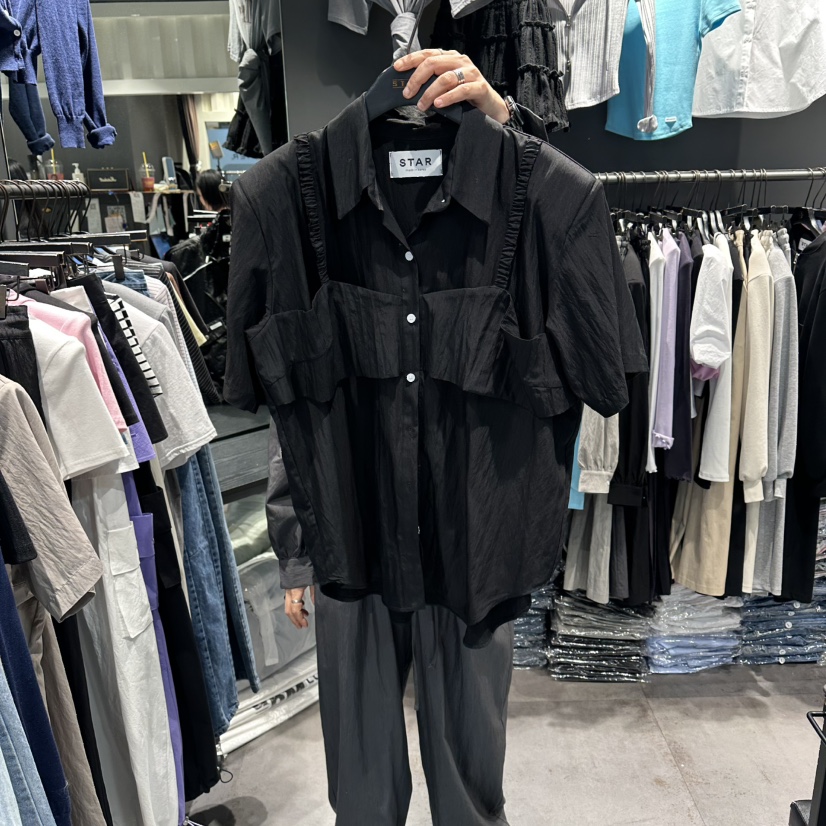 STAR-L韓國東大門代購女士新品26春夏人氣時尚襯衫蕾絲衫STAR-L襯衫/蕾絲衫圖色3