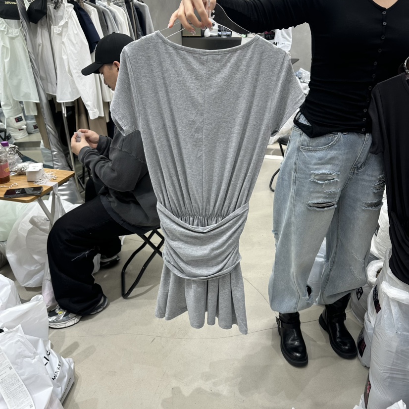 JUDYQUE韓國代購女士新品時尚26春夏熱賣休閑職業連衣裙褶皺JUDYQUE連衣裙