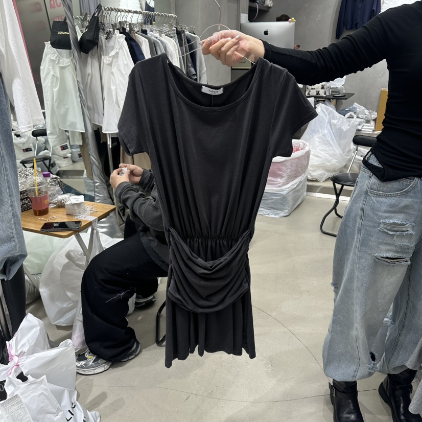 JUDYQUE韓國代購女士新品時尚26春夏熱賣休閑職業連衣裙褶皺JUDYQUE連衣裙圖色2