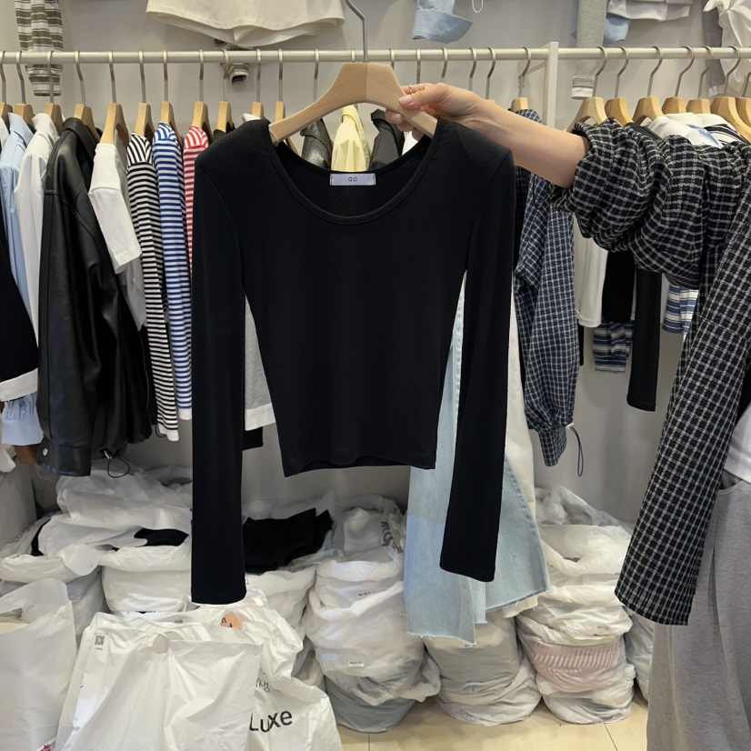 Q C韓國代購女裝新品熱賣人氣職業26春夏推薦長袖T恤羅紋Republlc of qc長袖T恤圖色1