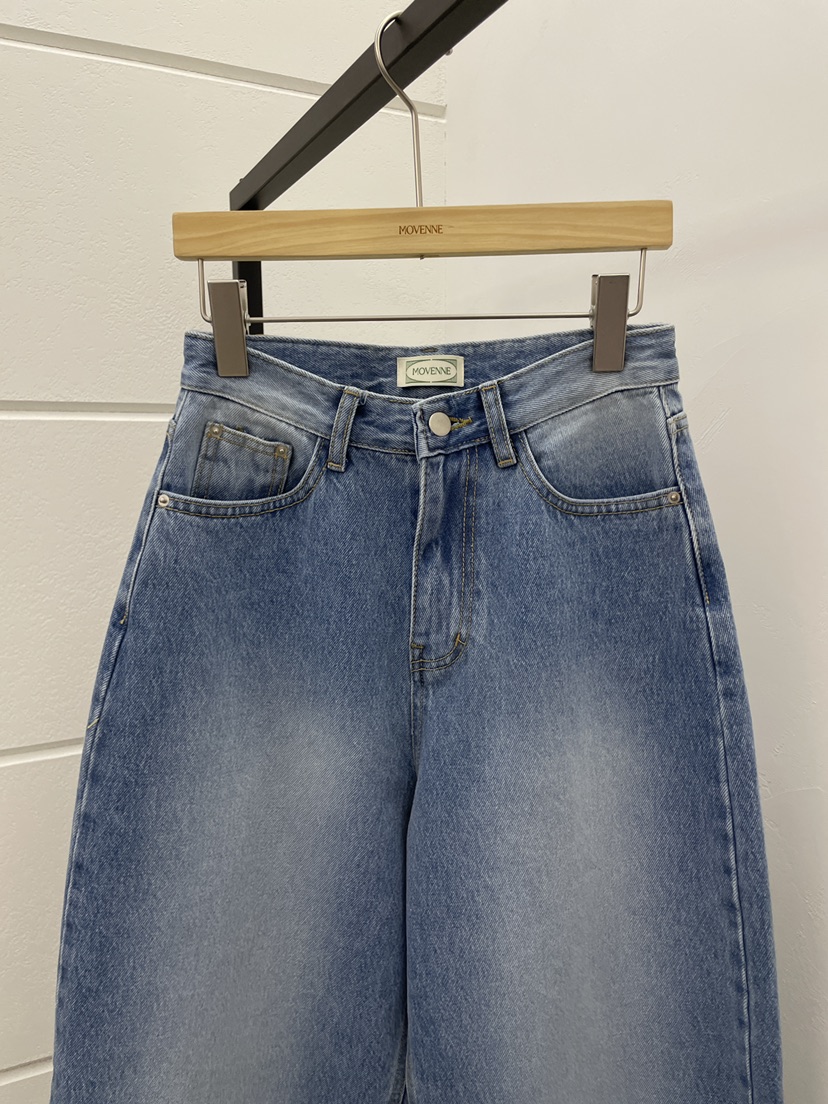 MOVENNE韓國直郵實拍女士新品休閑熱賣時尚26春夏職業牛仔褲MOVENNE牛仔褲