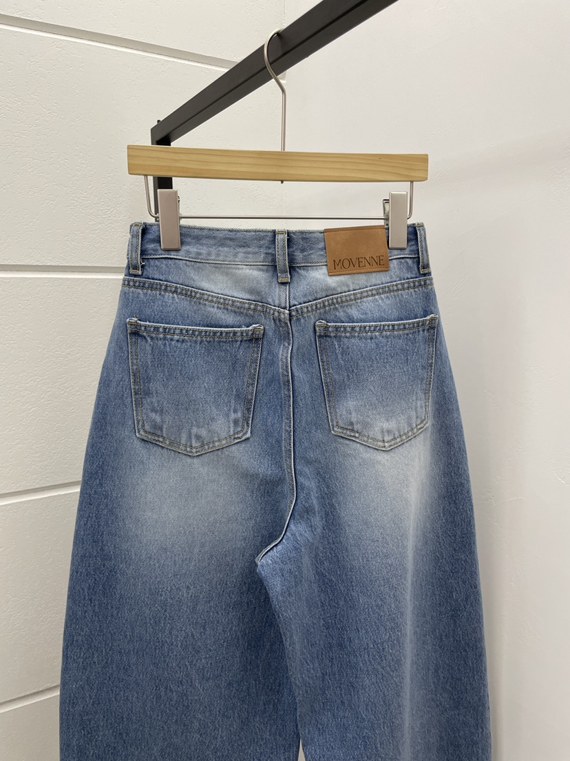MOVENNE韓國直郵實拍女士新品休閑熱賣時尚26春夏職業牛仔褲MOVENNE牛仔褲
