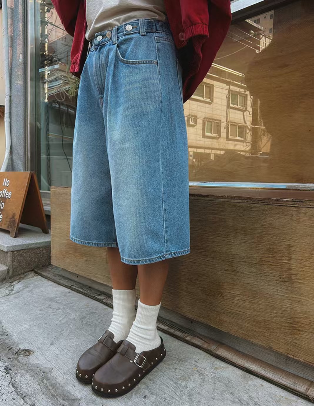 L V C韓國代購女裝新品推薦時尚休閑人氣職業短褲透明條紋L_V_C短褲