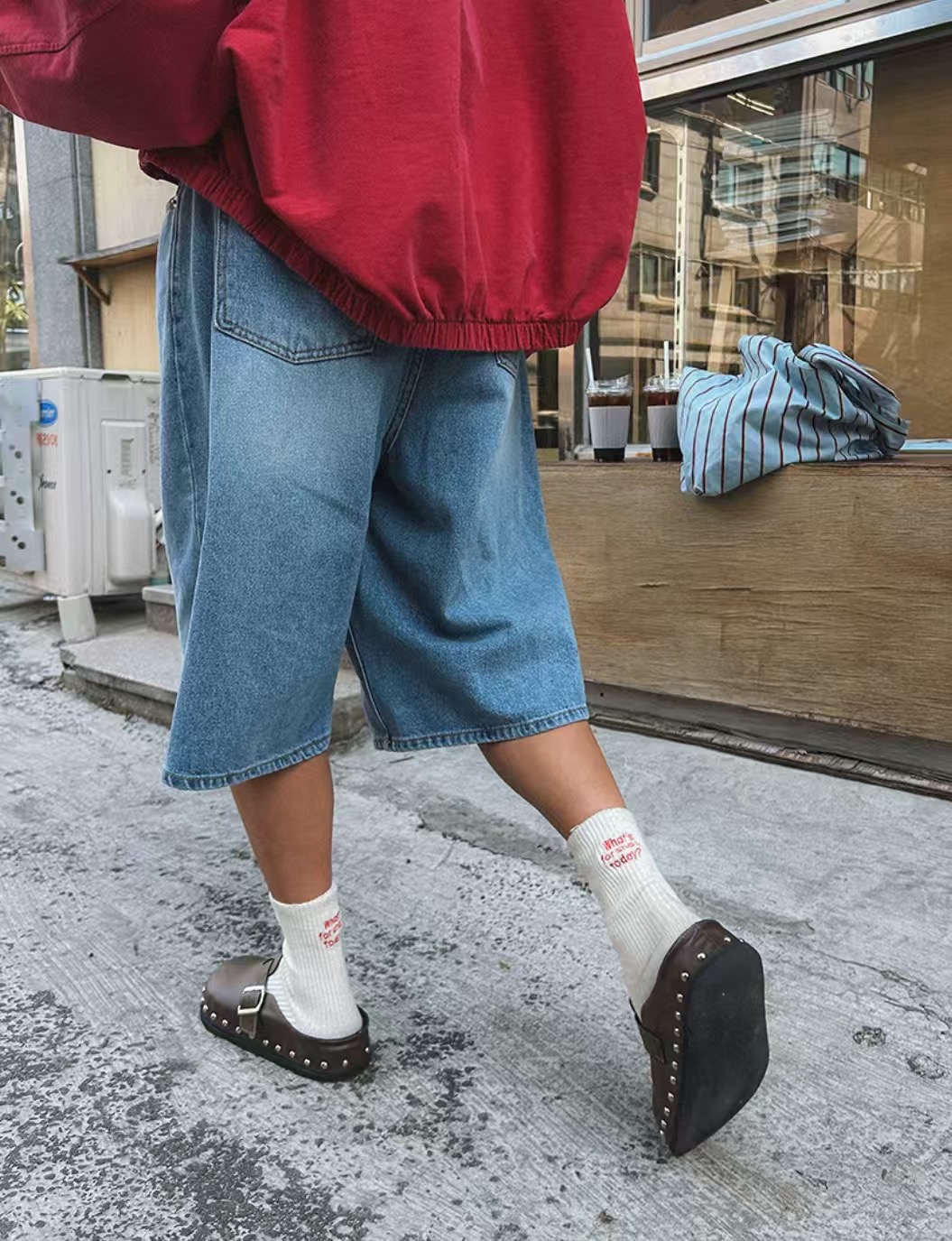 L V C韓國代購女裝新品推薦時尚休閑人氣職業短褲透明條紋L_V_C短褲