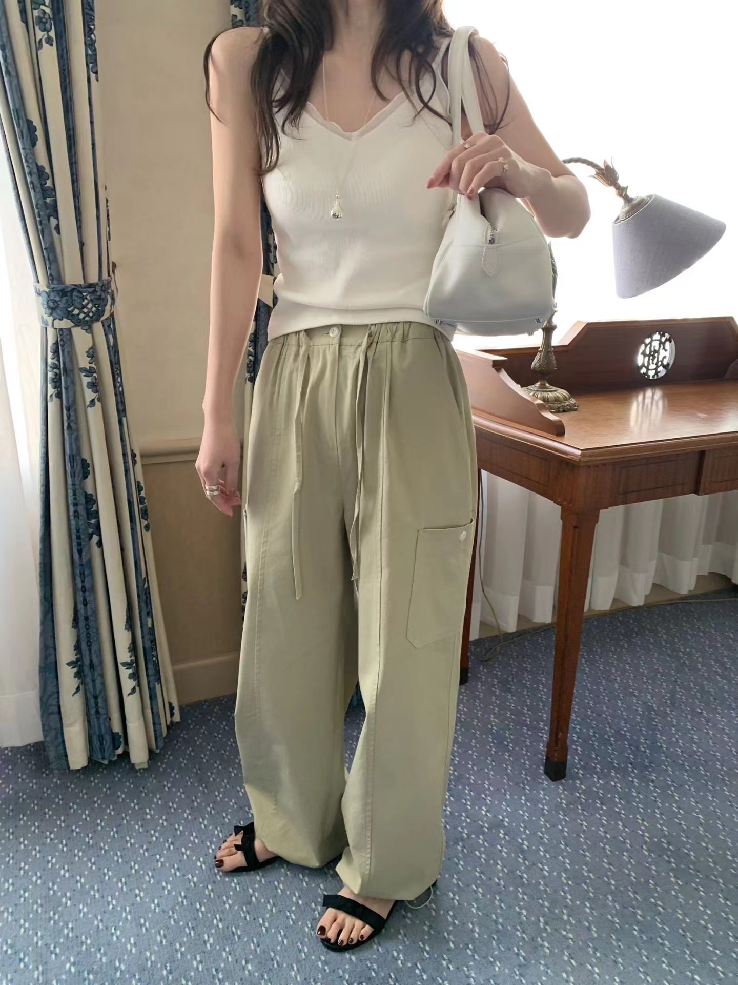 MELLOUNGE-멜라운지-T韓國東大門直郵女裝新款職業休閑褲MELLOUNGE-2件起休閑褲圖色1