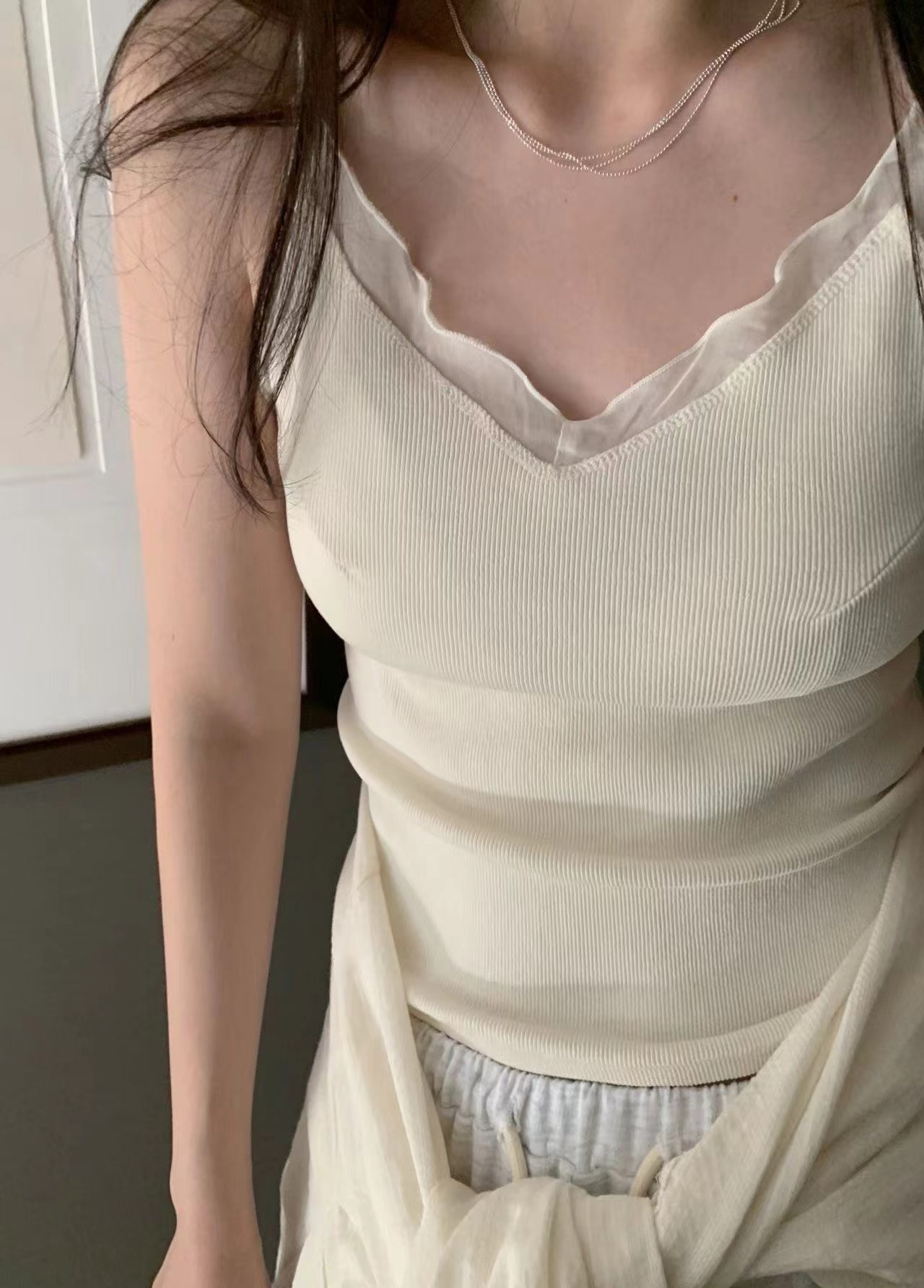 MELLOUNGE-멜라운지-T韓國東大門直郵女士新品26春夏吊帶背心雪紡MELLOUNGE-2件起吊帶/背心