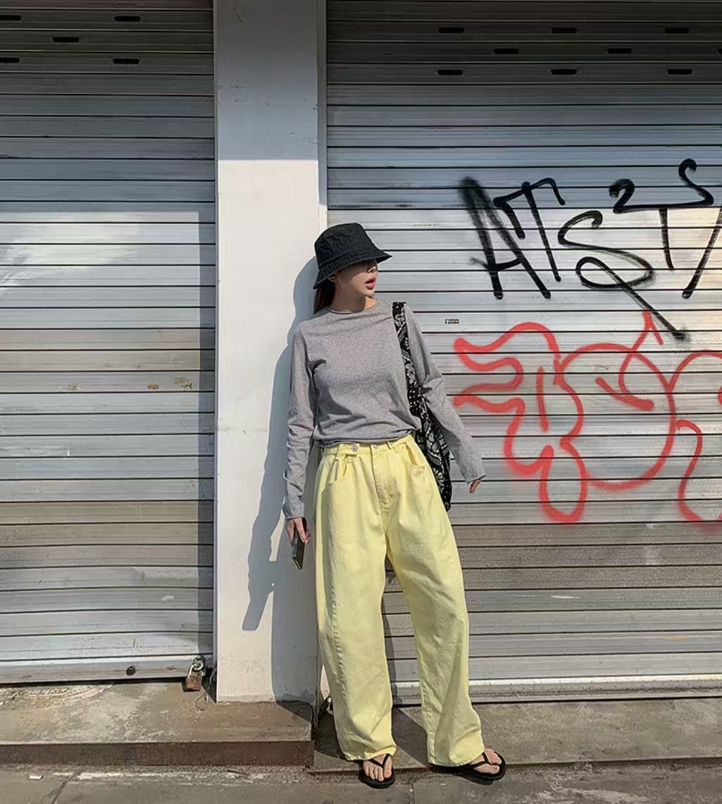 L V C韓國直郵實拍女裝新品熱賣休閑26春夏時尚推薦牛仔褲L_V_C牛仔褲