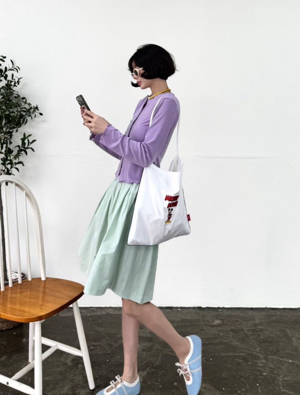 L V C韓國直郵女裝新品時尚26春夏人氣休閑單肩斜跨包刺繡L_V_C單肩/斜跨包