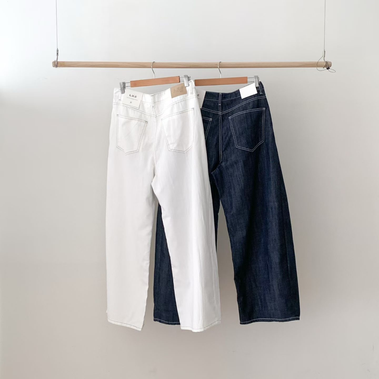 L V C韓國直郵女士新款熱賣職業時尚休閑26春夏人氣牛仔褲L_V_C牛仔褲