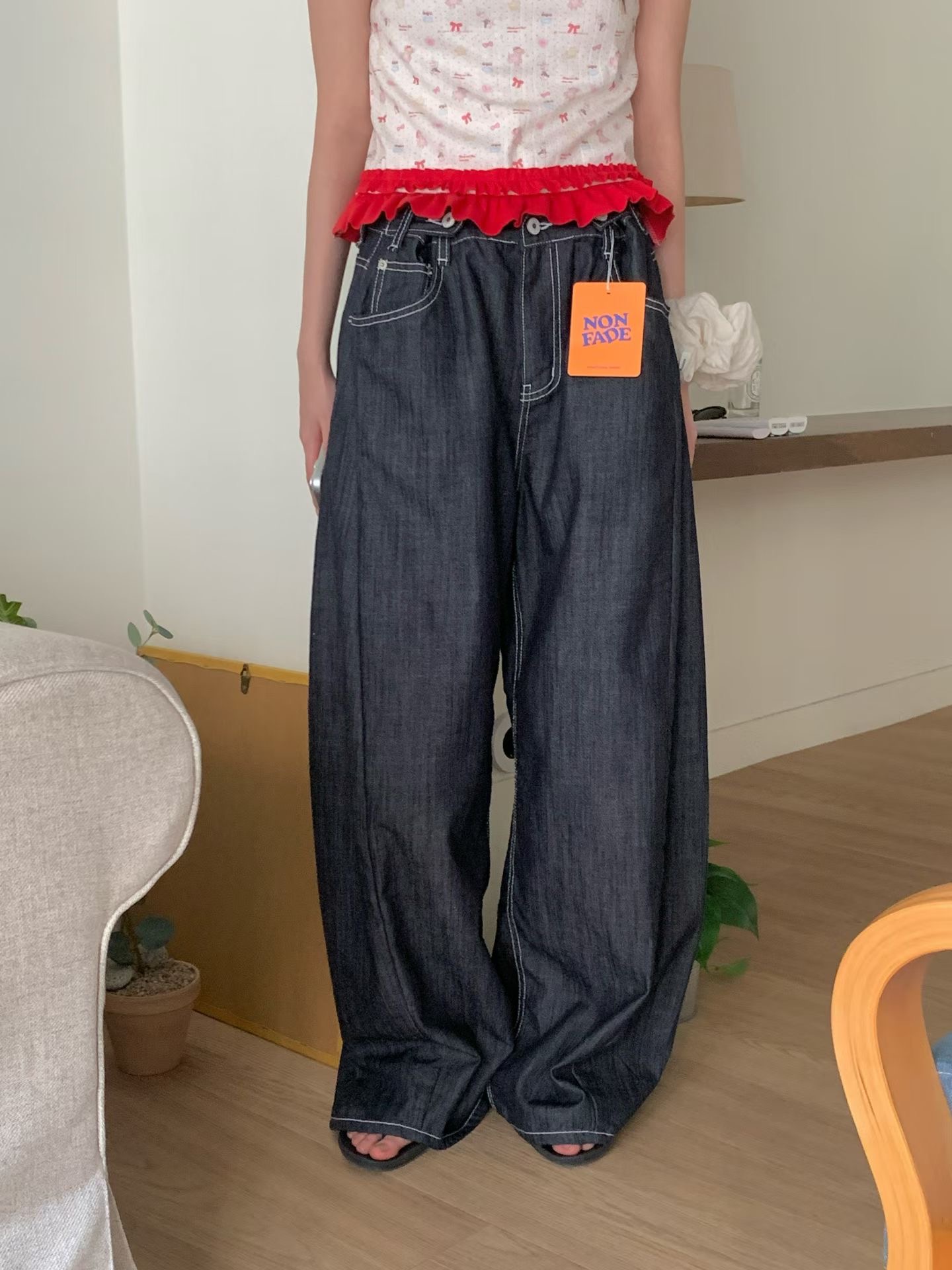 L V C韓國直郵女士新款熱賣職業時尚休閑26春夏人氣牛仔褲L_V_C牛仔褲圖色2