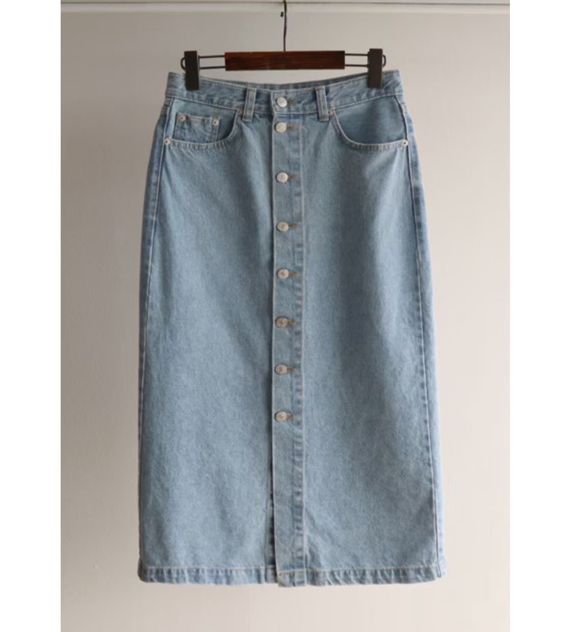 L V C韓國代購女裝新款熱賣休閑時尚職業人氣26春夏長裙紐扣L_V_C長裙圖色1