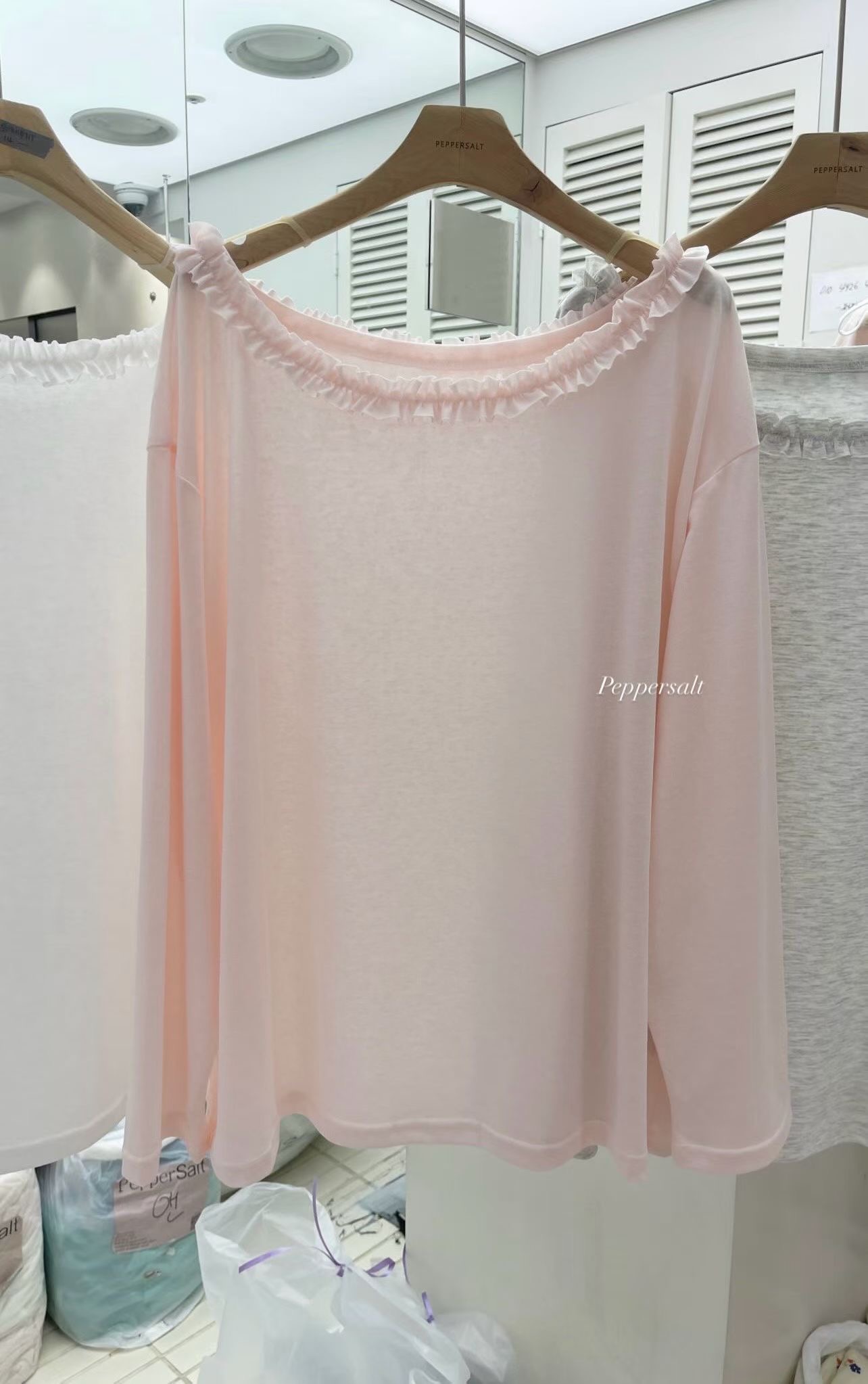 PEPPER 페페韓國直郵女士新品時尚推薦職業休閑26春夏長袖T恤PEPPER-SEOUL長袖T恤圖色1