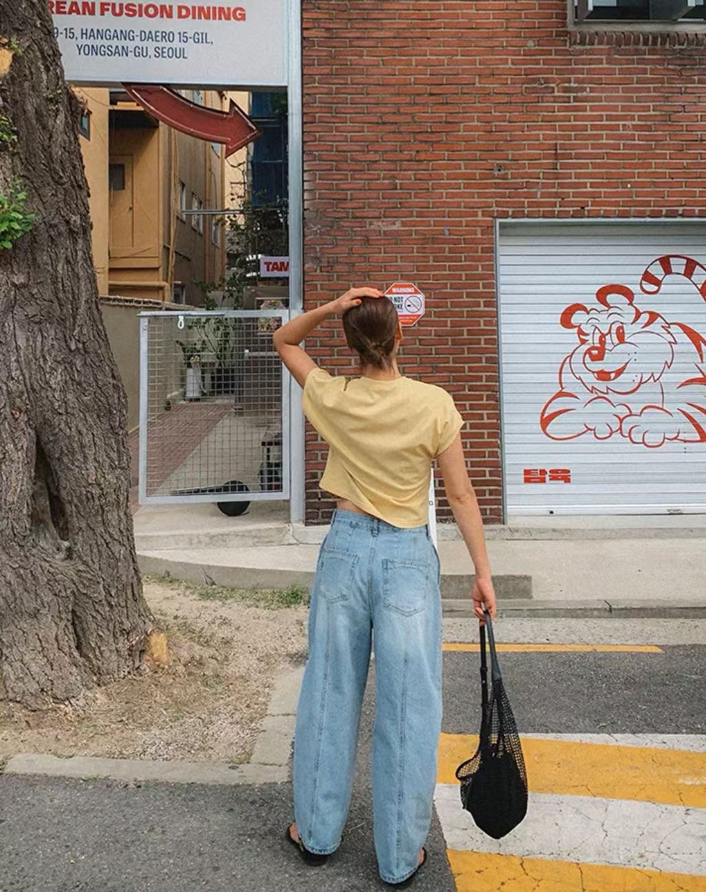 L V C韓國東大門直郵女裝新款休閑26春夏推薦人氣牛仔褲L_V_C牛仔褲