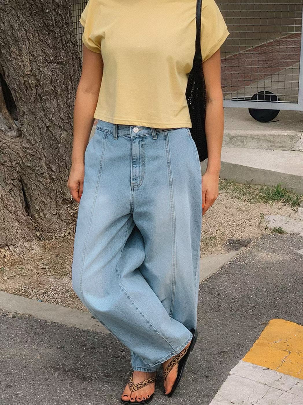 L V C韓國東大門直郵女裝新款休閑26春夏推薦人氣牛仔褲L_V_C牛仔褲