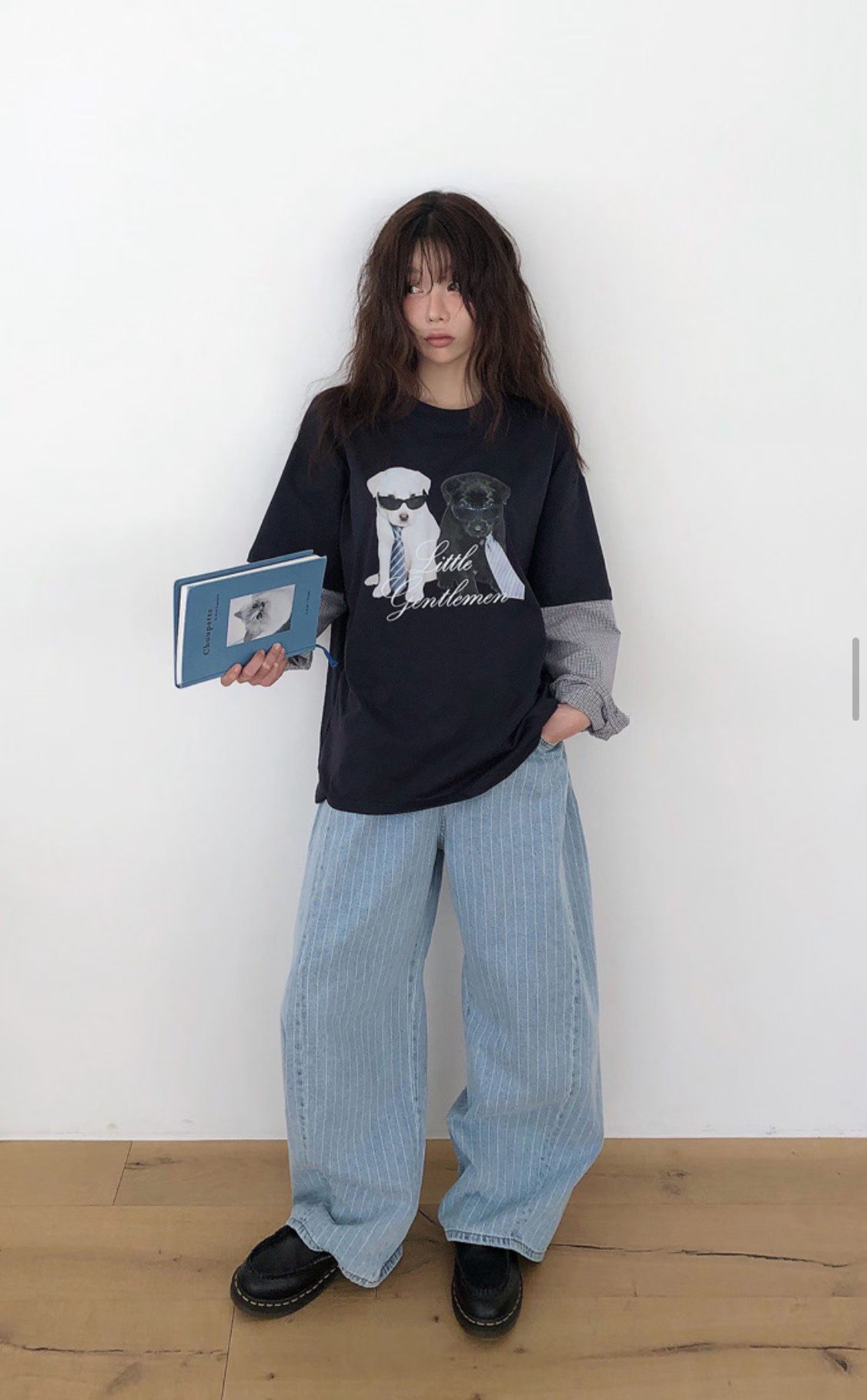 L V C韓國東大門直郵女裝新品熱賣推薦休閑職業牛仔褲條紋L_V_C牛仔褲