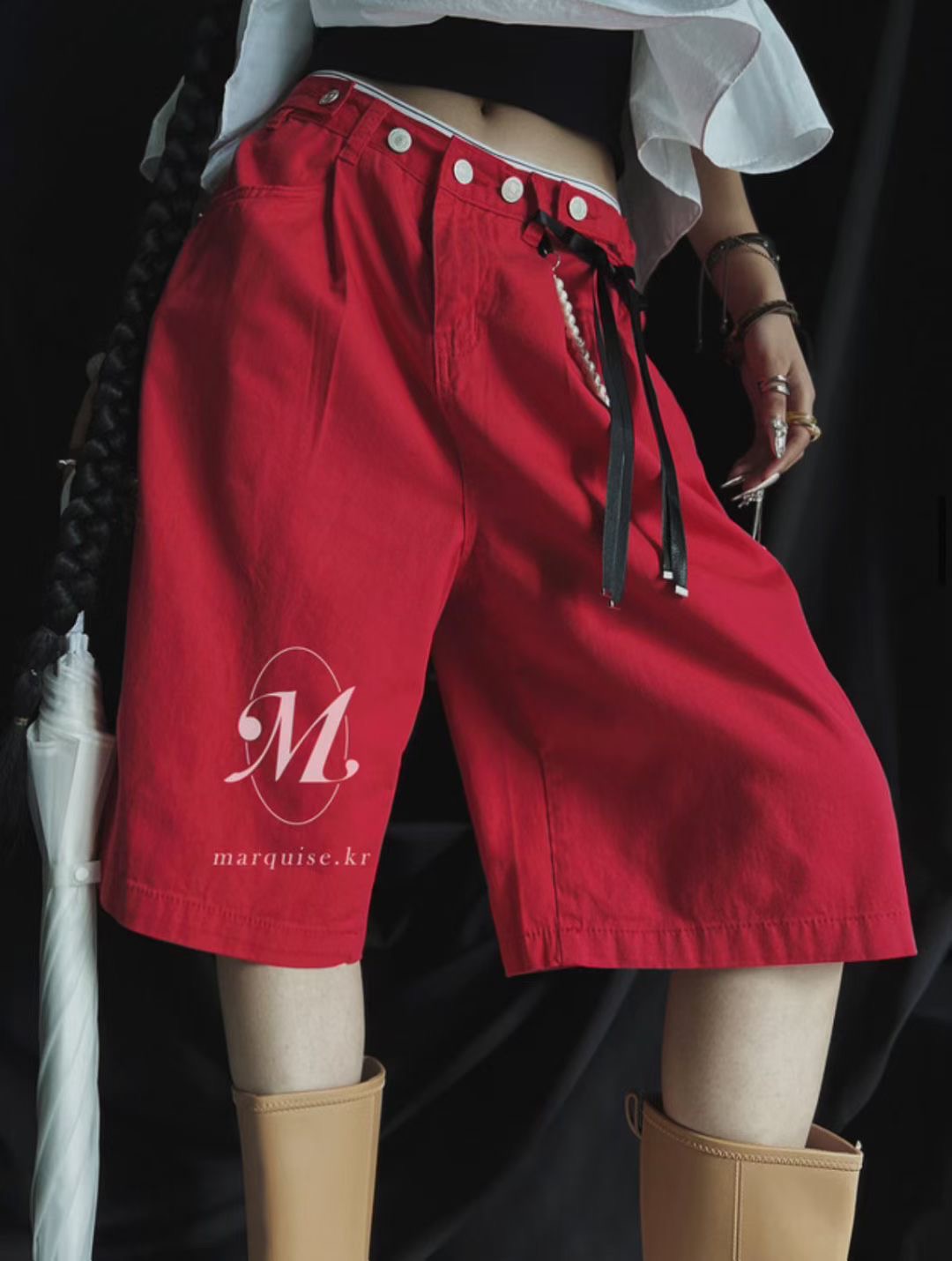 L V C韓國東大門代購女裝新款熱賣短褲不含配飾透明條紋L_V_C短褲