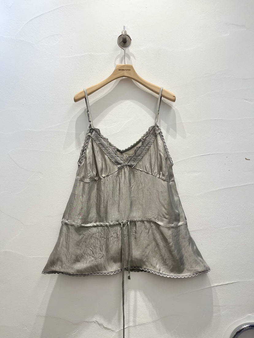 BROWN PAPER-S韓國代購女裝新款推薦時尚吊帶背心復古蕾絲BROWN PAPER-S吊帶/背心圖色3
