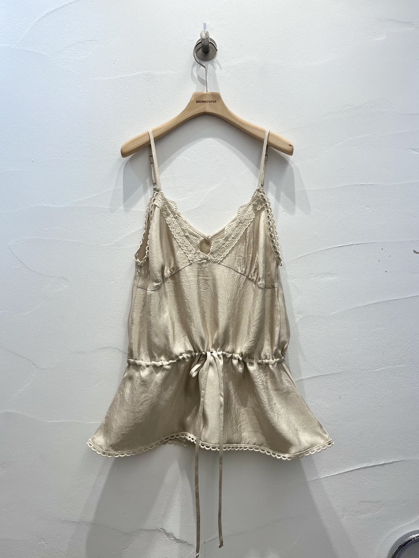 BROWN PAPER-S韓國代購女裝新款推薦時尚吊帶背心復古蕾絲BROWN PAPER-S吊帶/背心圖色4