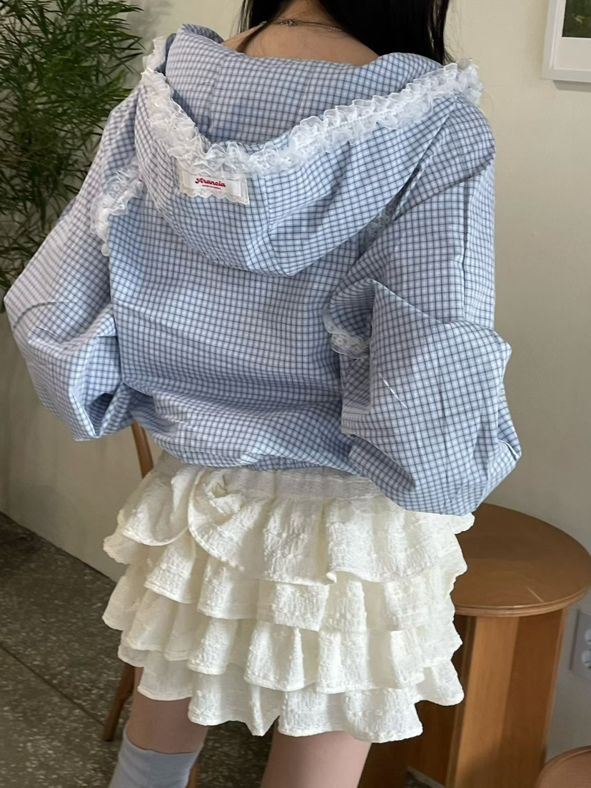 ARANCIA韓國直郵實拍女士新品職業休閑26春夏夾克連帽衫格子ARANCIA夾克