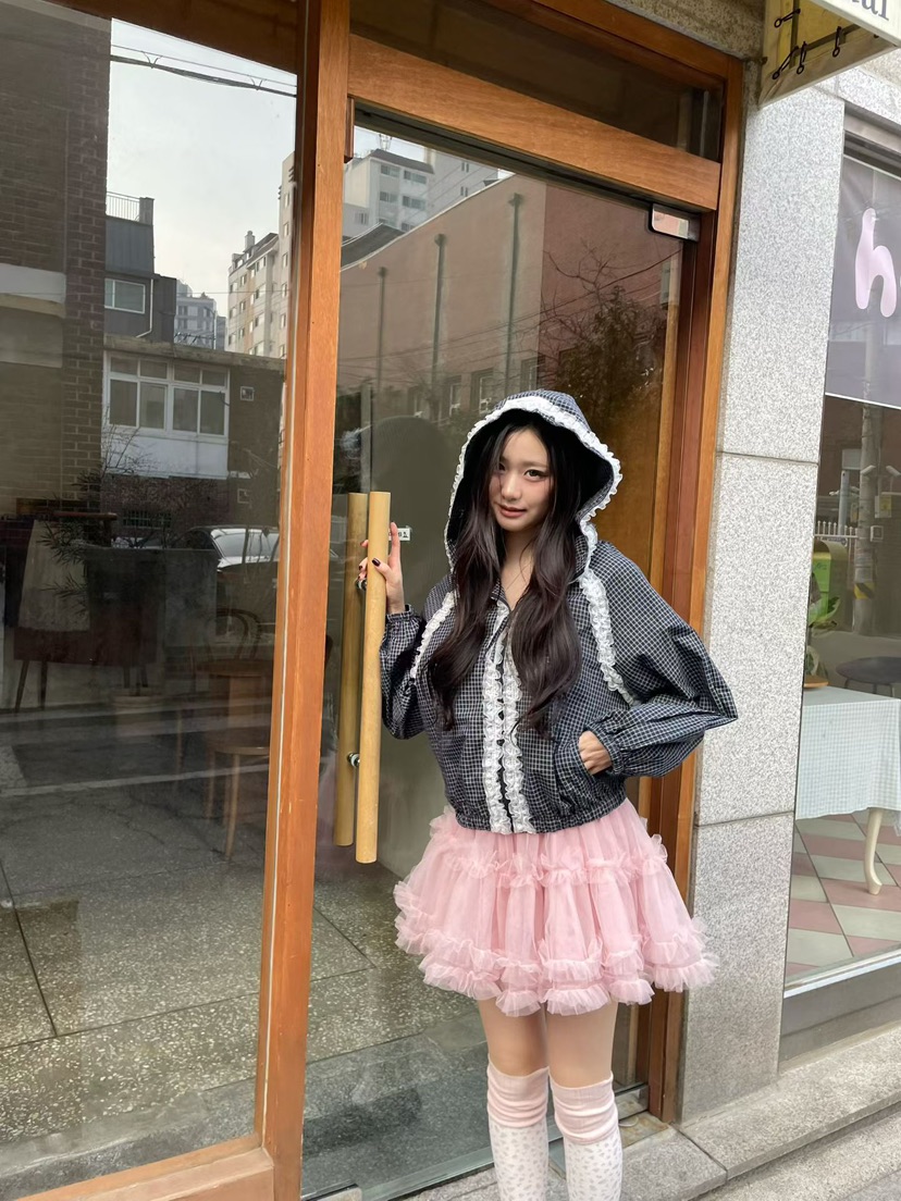 ARANCIA韓國直郵實拍女士新品職業休閑26春夏夾克連帽衫格子ARANCIA夾克圖色2