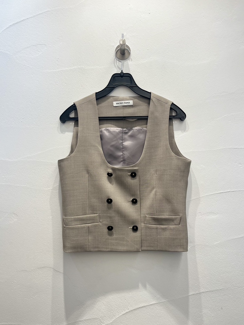 BROWN PAPER-S韓國直郵實拍女裝新款熱賣時尚休閑人氣馬甲BROWN PAPER-S馬甲圖色1