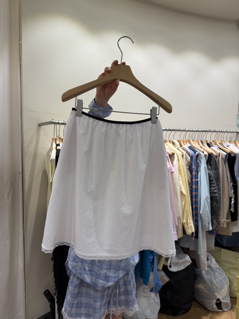 AUVERFIT韓國直郵實拍女士新款26春夏半身裙中短裙棉質褶皺AUVERFIT半身裙/中短裙